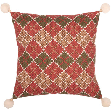Argyle Diamond Christmas Pillow 18x18 VHC Brands - The Fox Decor